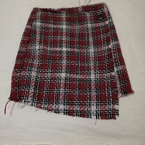 GB Girls Red and Black Plaid Pencil Skirt